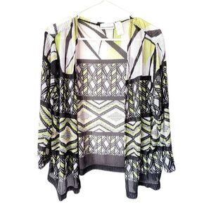 Womens green black cardigan sweater long sleeve fresh casual size PL